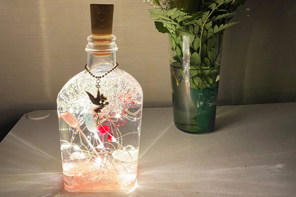 スピリチュアルハーバリウムライト ウイスキー瓶