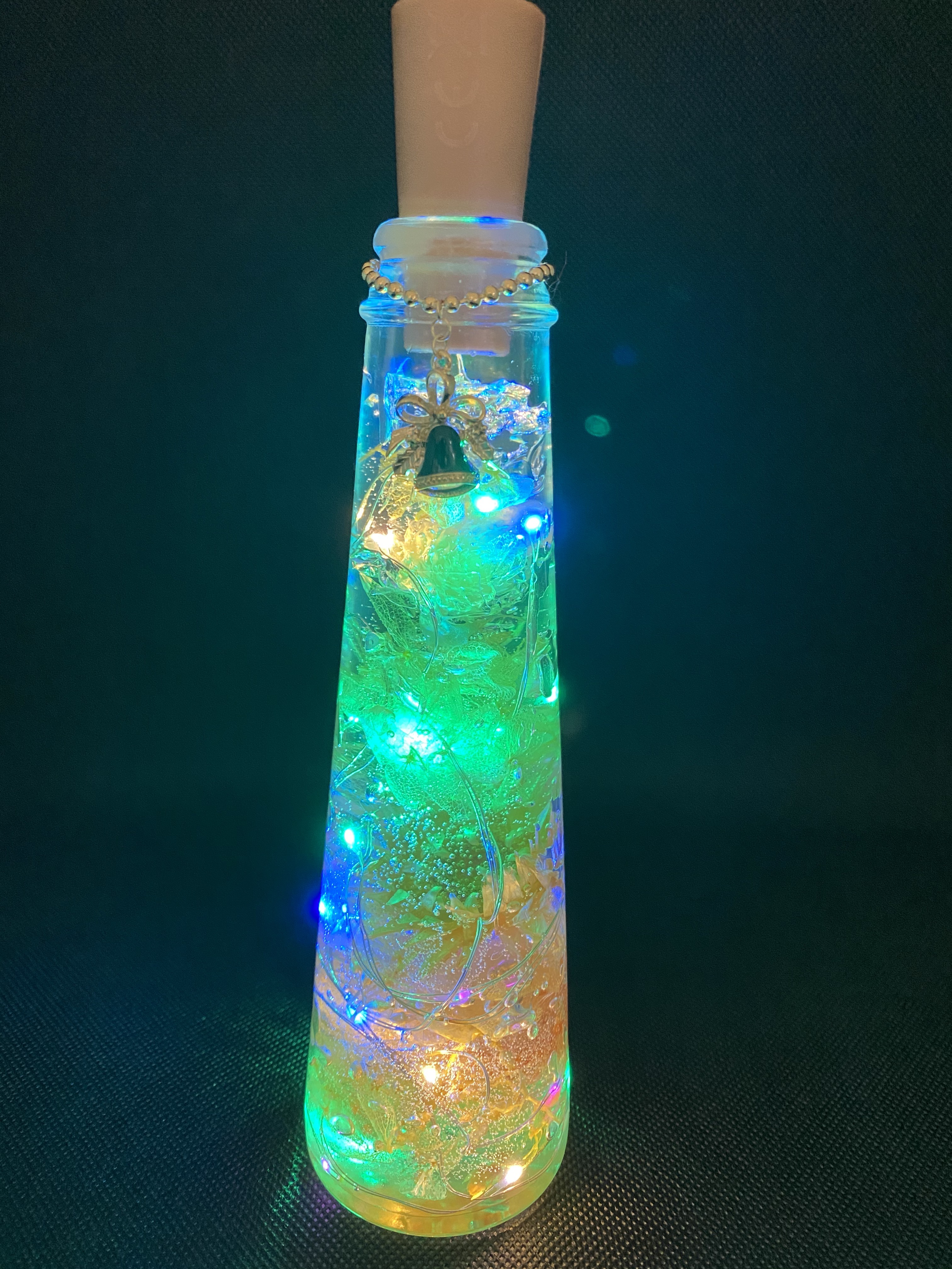 ハーバリウムジュエルライト 150ml 三角瓶 （黄色）