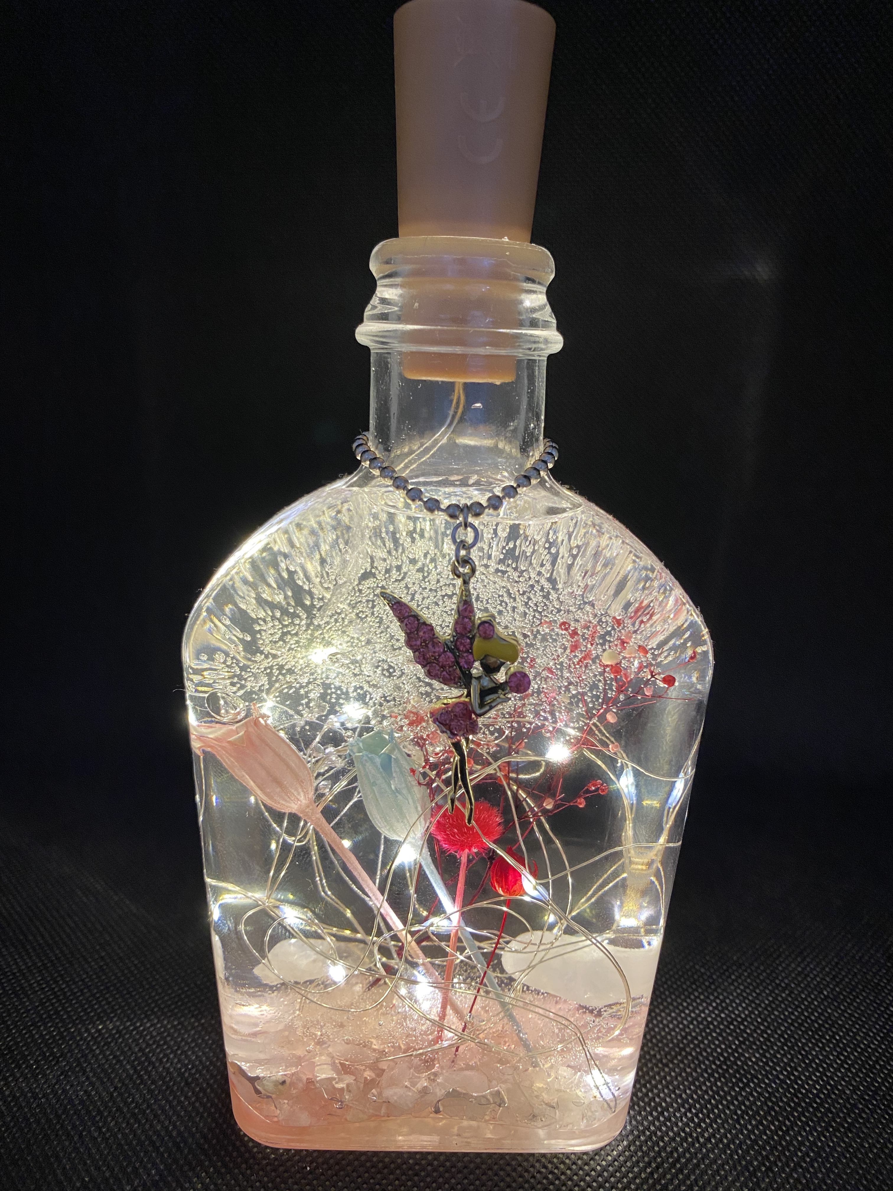 スピリチュアルハーバリウムライト　ウイスキー瓶