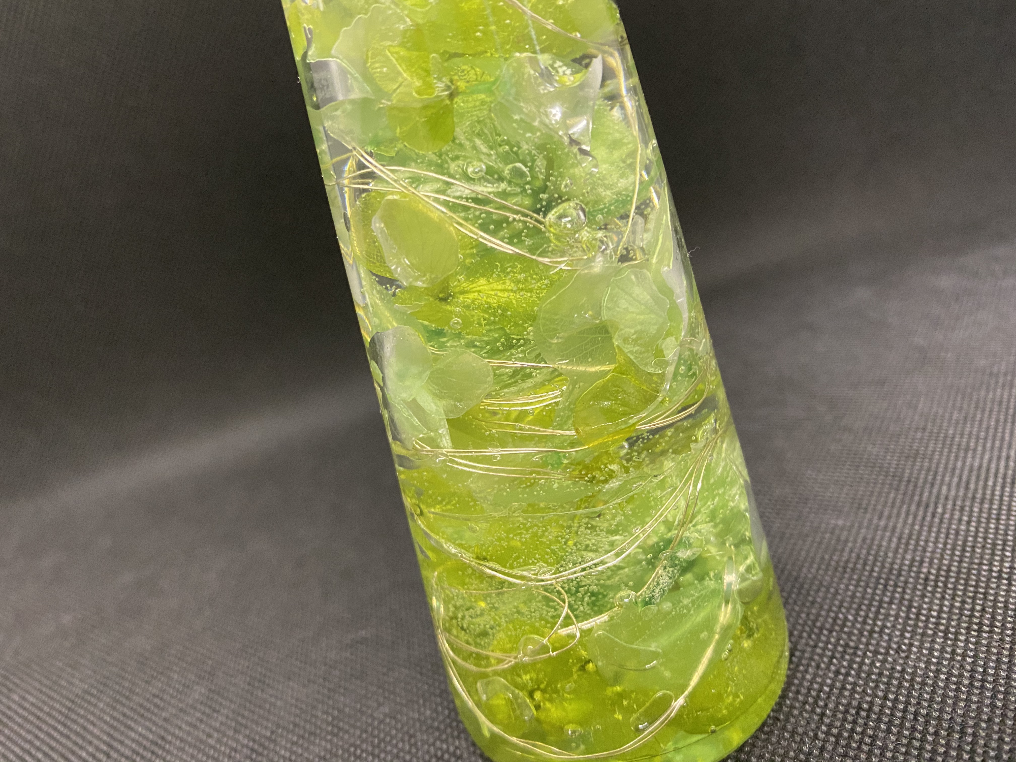 ハーバリウムジュエルライト 150ml 三角瓶 （緑）